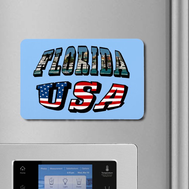 Florida Picture und USA Flag Text Magnet (Florida Picture and USA Flag Text Flexible Magnet)
