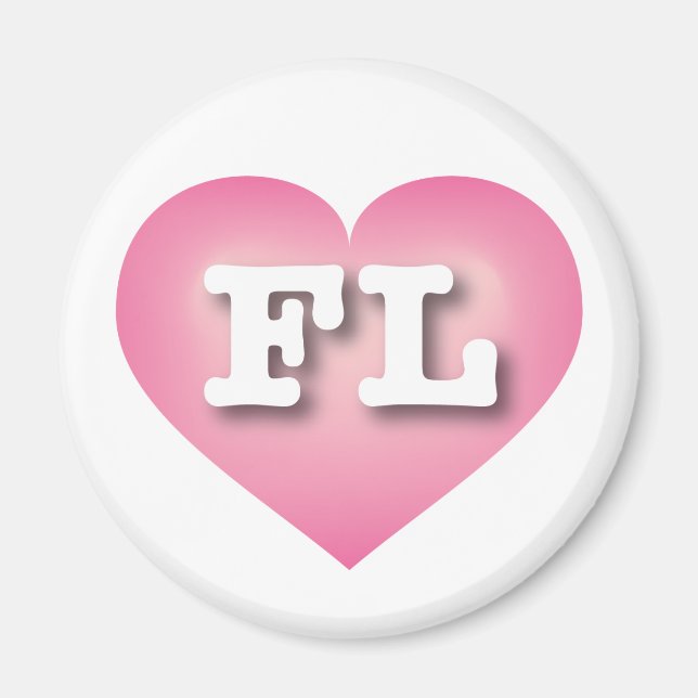 Florida Pink Fade Heart - I Liebe FL Magnet (Vorne)