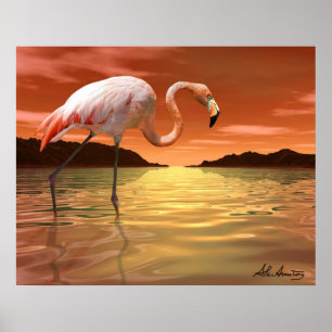 Florida Pink Flamingo Poster