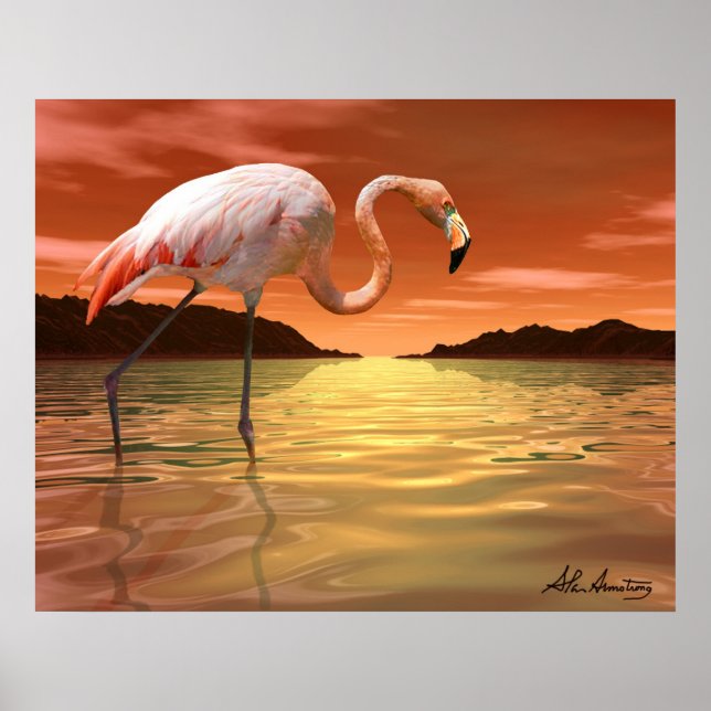 Florida Pink Flamingo Poster (Vorne)