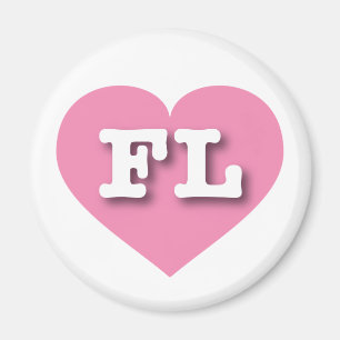 Florida Pink Heart - I Liebe FL Magnet