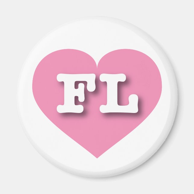 Florida Pink Heart - I Liebe FL Magnet (Vorne)