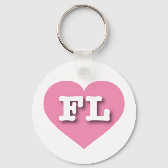 Florida Pink Heart - I Liebe FL Schlüsselanhänger (Vorderseite)