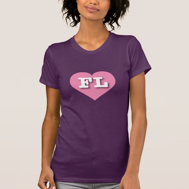 Florida Pink Heart - I Liebe FL T-Shirt (Vorderseite)