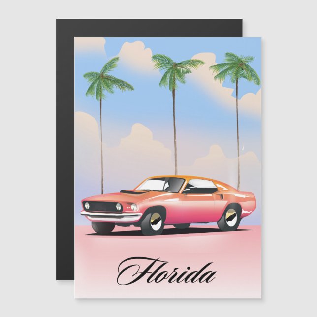 Florida Pink Sunset Magnetkarte (Vorne/Hinten)