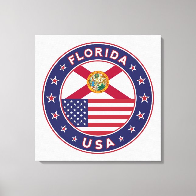 Florida, Plakat, Leinwand, quadratisch, 60 cm, Leinwanddruck (Vorderseite)