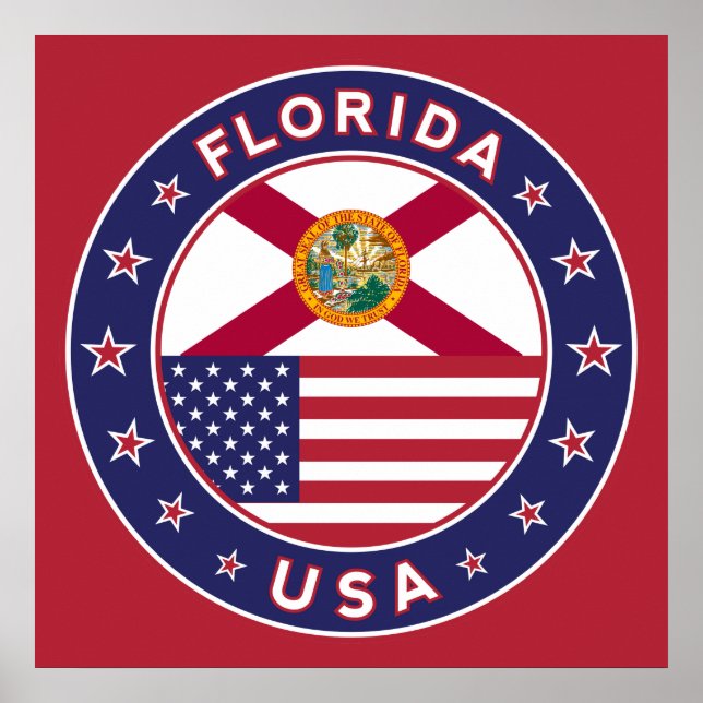 Florida, Plakat, mittelgroß, rot, 60 cm Poster (Vorne)