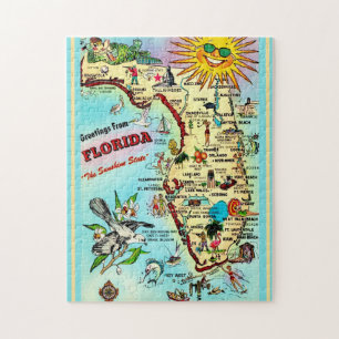 Florida Postcard Karte 11x14 Jigsaw Puzzle