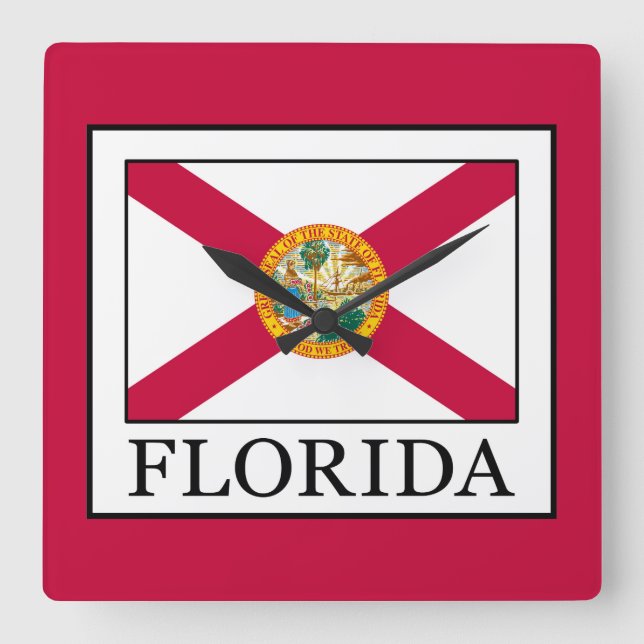 Florida Quadratische Wanduhr (Vorderseite)