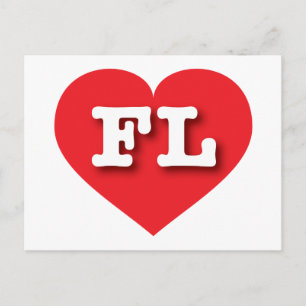 Florida Red Heart - I Liebe FL Postkarte
