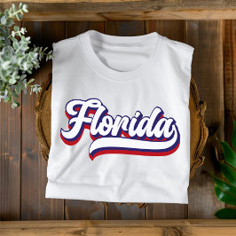 Florida Red White and Blue Vintag Script T - Shirt
