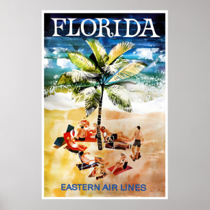 Florida Reiseplakat Östliche Kunst Stranddruck Poster