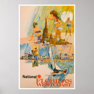 Florida-Reiseplakat Strand Kunst Druck Amerika Sch Poster