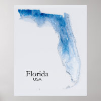 Florida Relief Map Bleu Textur