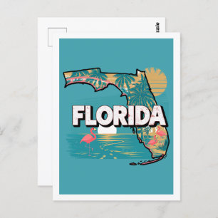 Florida Retro Travel Design Iconic US Staaten Postkarte