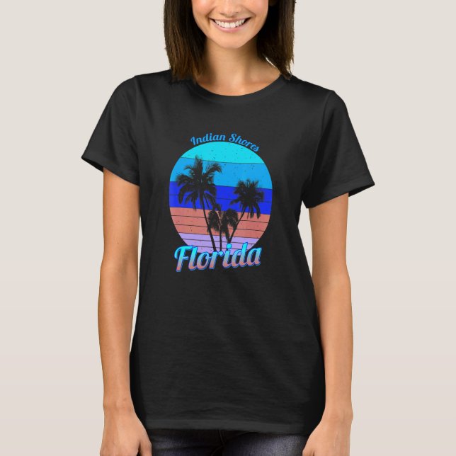 Florida Retro Tropical Palmen Va T-Shirt (Vorderseite)
