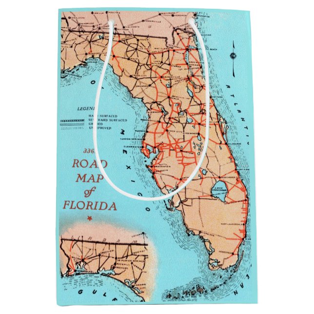 Florida Road Map Mittlere Geschenktüte (Vorderseite)