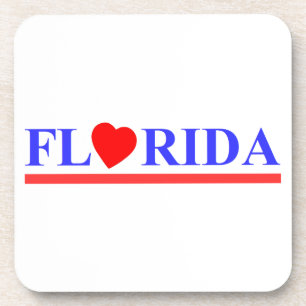 Florida rotes Herz Getränkeuntersetzer