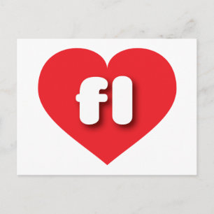 Florida rotes Herz - I Liebe fl Postkarte