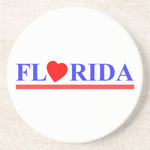 Florida rotes Herz Sandstein Untersetzer