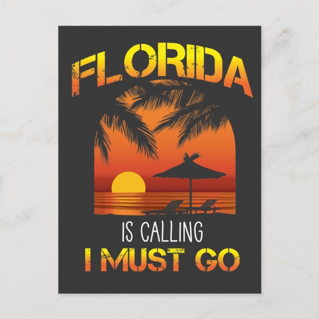 Florida ruft Beach Sommer Urlaubsreisende an Postkarte (Vorderseite)