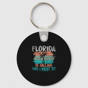 Florida ruft und ich muss Retro-Palmenbäume gehen  Schlüsselanhänger