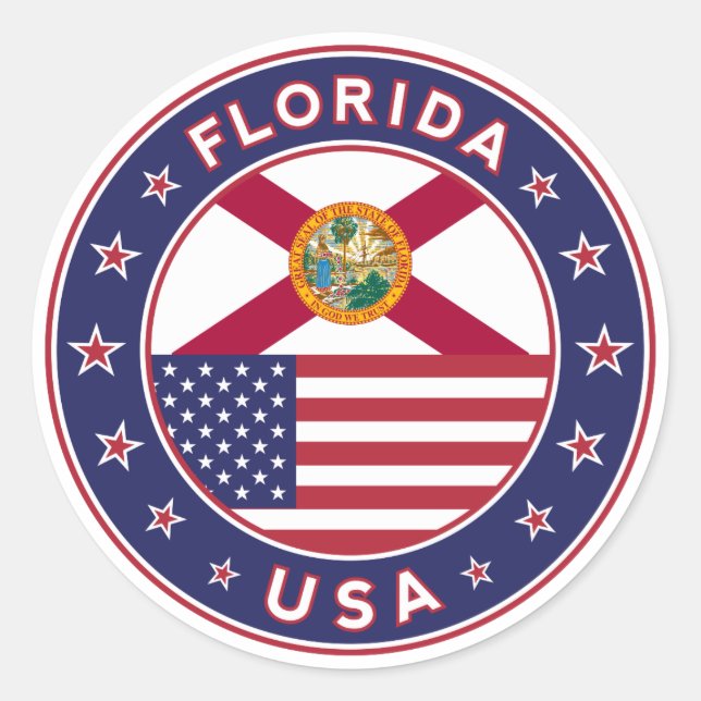 Florida Runder Aufkleber (Vorderseite)