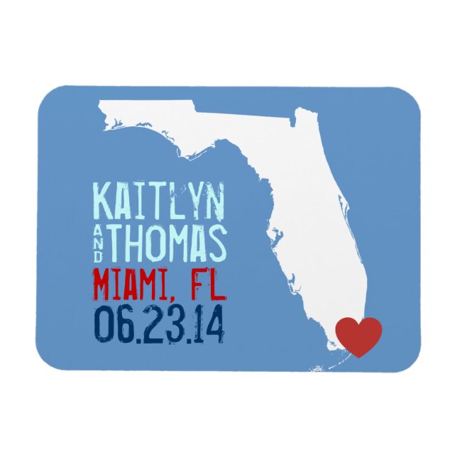 Florida Save the Date - Individuell gestaltete Sta Magnet (Horizontal)