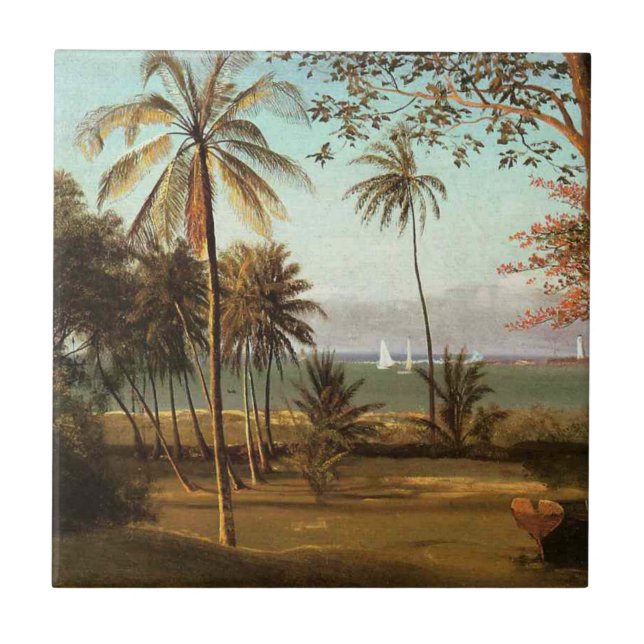 Florida Scene von Albert Bierstadt Fliese (Vorderseite)