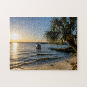 Florida schiefe Palme Sonnenuntergang Puzzle