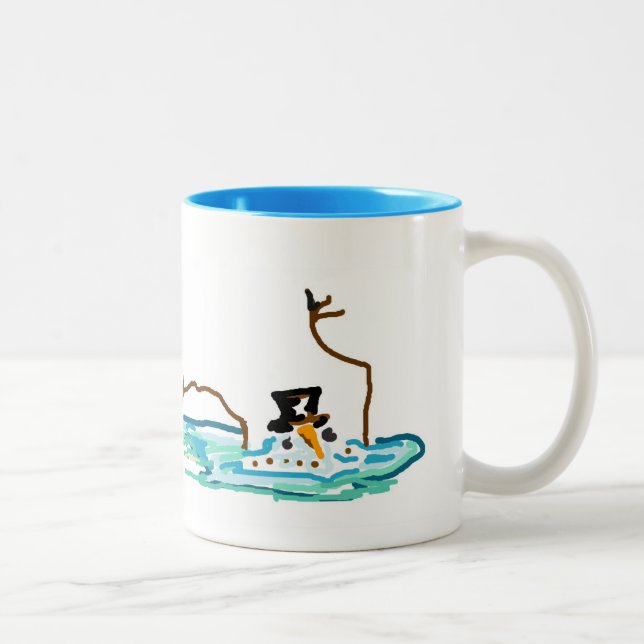 Florida-Schneemann Zweifarbige Tasse (Rechts)