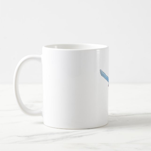 Florida Scrub Jay Aquarell Vogelarten Kunst Kaffeetasse (Links)
