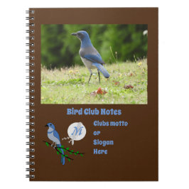 Florida Scrub Jay Bird Club Monogram Foto Notizblock