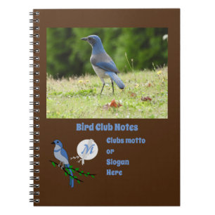 Florida Scrub Jay Bird Club Monogram Foto Notizblock