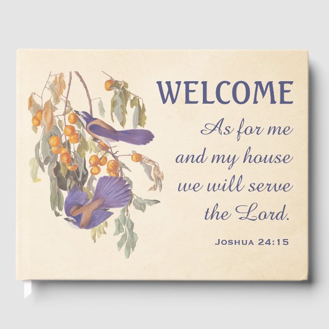 Florida Scrub Jay Birds und Verse Doormat Gästebuch (Vorderseite)