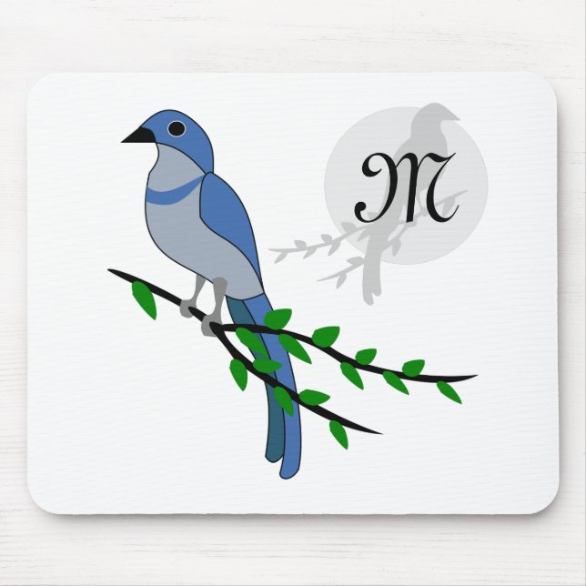 Florida Scrub Jay Monogram Wappen Mousepad (Vorne)