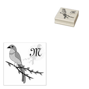 Florida Scrub Jay Monogramm Gummistempel