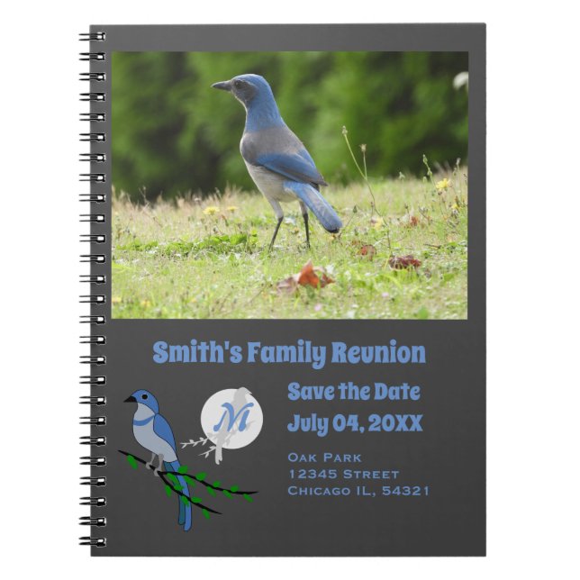 Florida Scrub Jay Wiedersehen Monogram Foto Notizblock (Vorderseite)