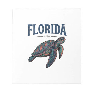 Florida Sea Turtle Vintage Engraving Grafik_1 Notizblock