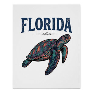 Florida Sea Turtle Vintage Engraving Grafik_1 Poster