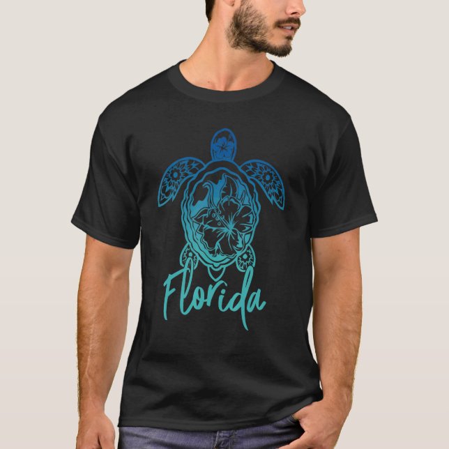 Florida Sea Turtles Florida Marine Turtle Blume T T-Shirt (Vorderseite)