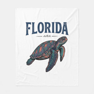 Florida-Seeschildkröte Vintage-Stich Grafik_1 Fleecedecke