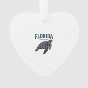 Florida-Seeschildkröte Vintage-Stich Grafik_1 Ornament