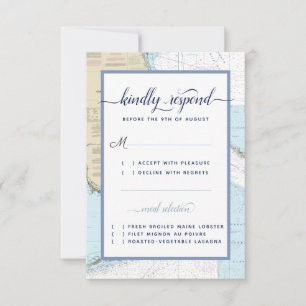 #Florida Semi-formale #Nautical Wedding / Event RSVP Karte