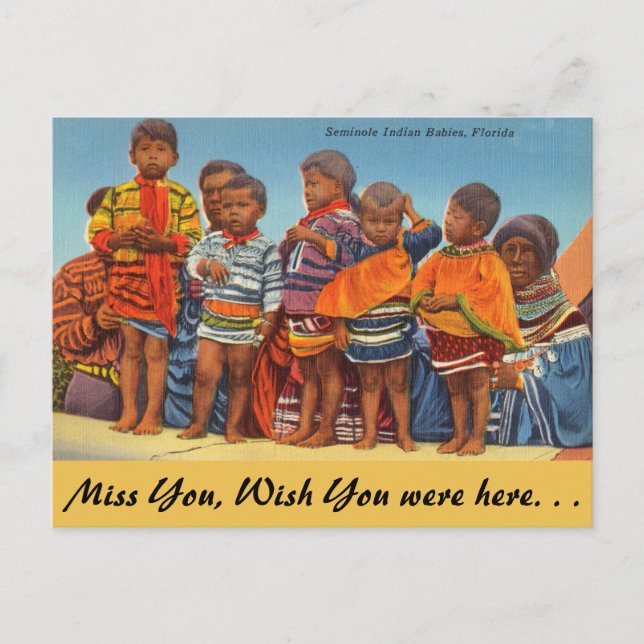 Florida, Seminole Babys Postkarte (Vorderseite)