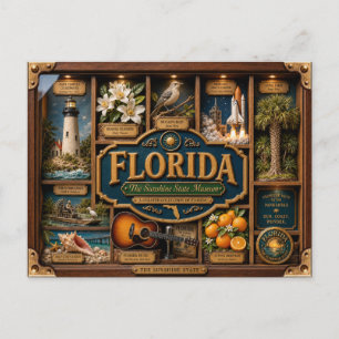Florida Shadow Box 3D Figurine Staat Postkarte