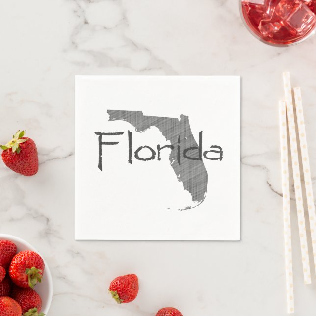 Florida Shaped Gray Chalkboard Floridian Party Serviette (Beispiel)