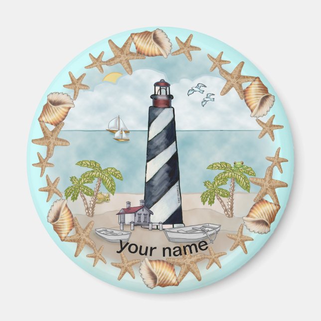 Florida Shells Leuchtturm Magnet (Vorne)