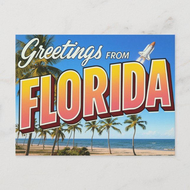 Florida-Shuttle-Startstrand Postkarte (Vorderseite)