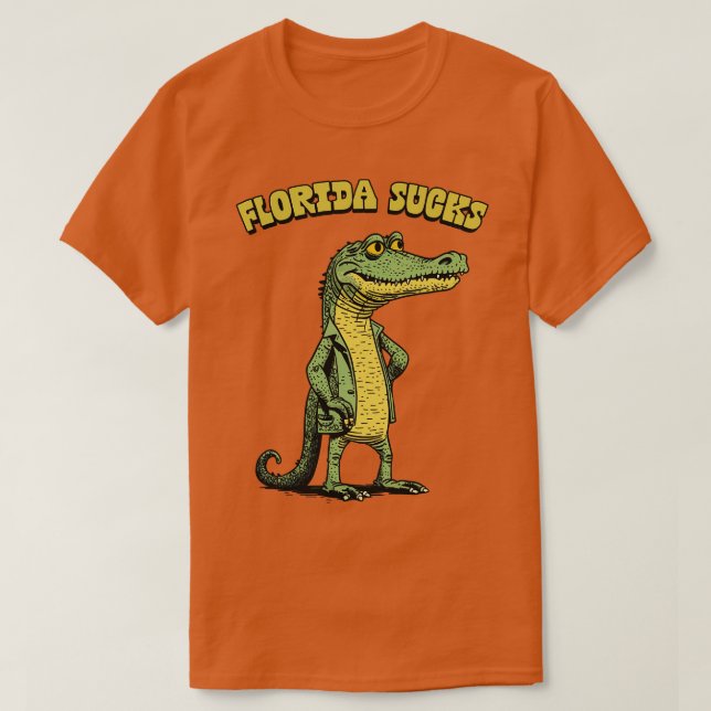Florida Sind zum Kotzen Retro Alligator Design T-Shirt (Design vorne)